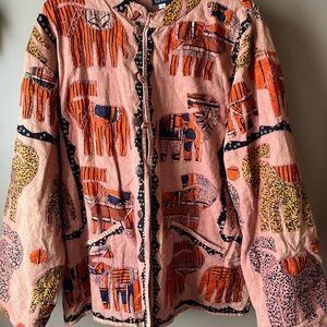 Therapy Pink and Orange Embroidered Utility Jacket